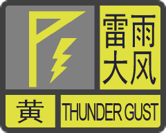 雷雨大风黄色预警信号（已解除）